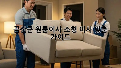금산군 원룸이사🏡 소형 이사 맞춤 가이드✨