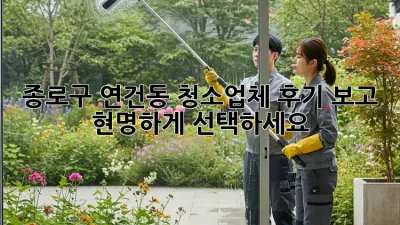 종로구 연건동 청소업체, 후기 보고 현명하게 선택하세요!