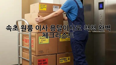 속초 원룸 이사? 용달이사로 척척! 완벽 체크리스트